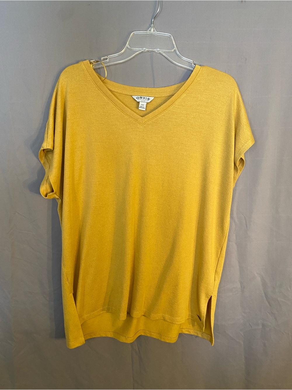 Orvis Relaxed V-Neck Tunic in Mustard Yellow